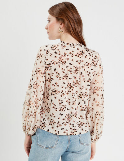 Blouse manches longues blanc femme