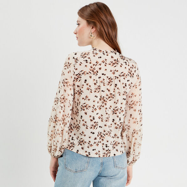 Blouse manches longues blanc femme