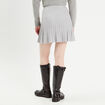 Jupe évasée plissée gris clair femme
