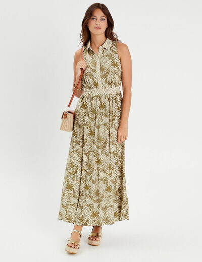 Robe longue sans manches blanc femme