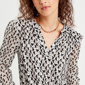 Blouse manches longues blanc femme