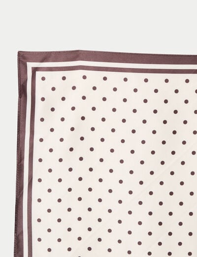 Foulard aspect satin&eacute; soyeux ecru femme
