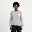 Pull oversize col rond manches longues gris clair femme