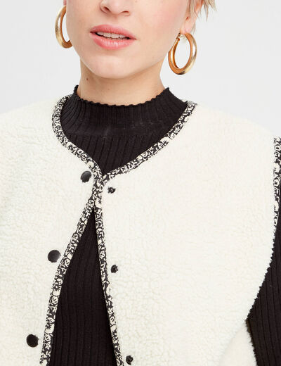 Gilet sans manches ecru femme