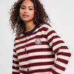 Gilet manches longues bordeaux femme