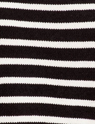 Pull manches longues col rond noir femme