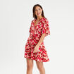 Robe chemise évasée fluide rose femme