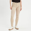 Jeans slim 5 poches taupe femme