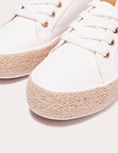 Espadrilles plates ecru femme