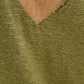 T-shirt manches courtes vert olive femme
