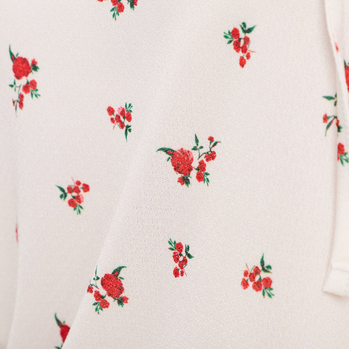 Blouse manches volants ecru femme