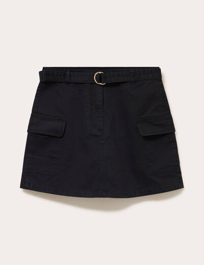 Jupe-short trap&egrave;ze courte noir femme