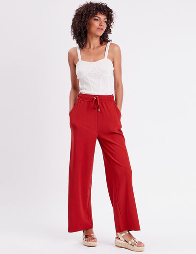 Débardeur bustier gauffré ecru femme