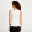 D&eacute;bardeur p&eacute;plum cintr&eacute; col coeur ecru femme