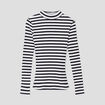 T-shirt cintré col montant noir femme