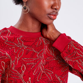 Sweat manches longues rouge femme