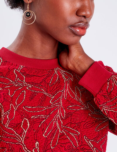 Sweat manches longues rouge femme