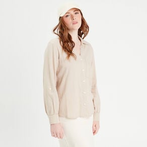 chemise manches longues contenant du lin sable femme Chemise manches longues contenant du lin sable femme