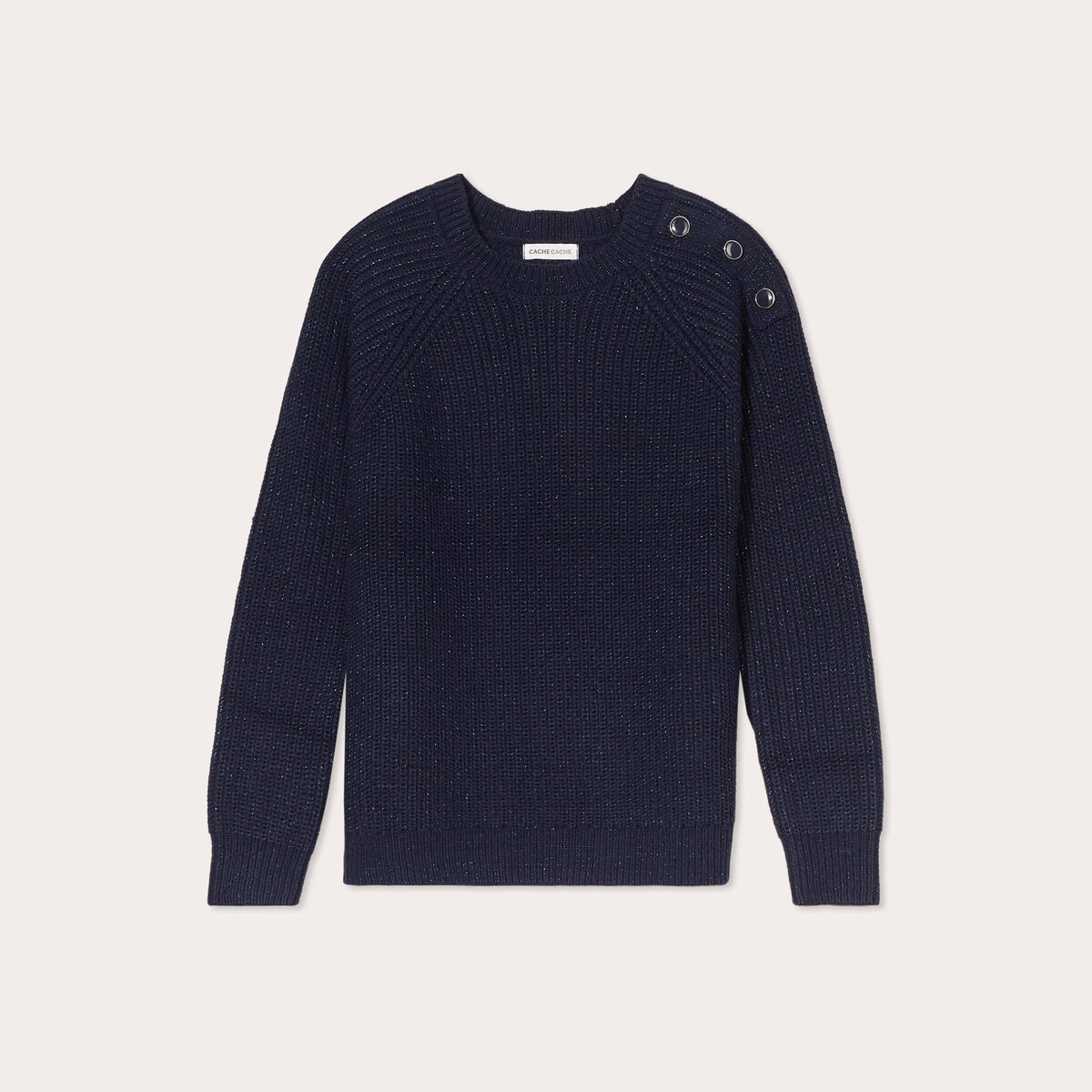 Pull manches longues bleu marine femme