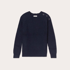 Pull manches longues bleu marine femme