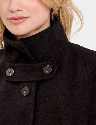 Poncho col am&eacute;ricain noir femme