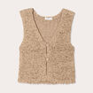 Gilet cropped sans manches beige femme