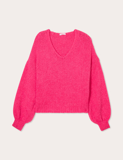 Pull manches longues rose femme