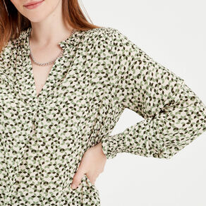 Chemise manches longues vert femme