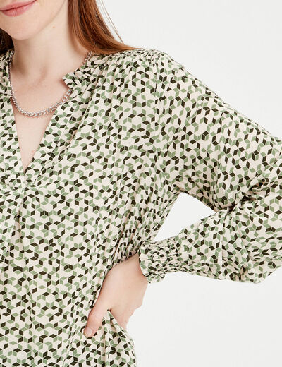 Chemise manches longues vert femme