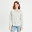 Chemise manches longues contenant du lin vert femme