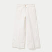 Jean wide leg cropped taille haute denim blanc femme