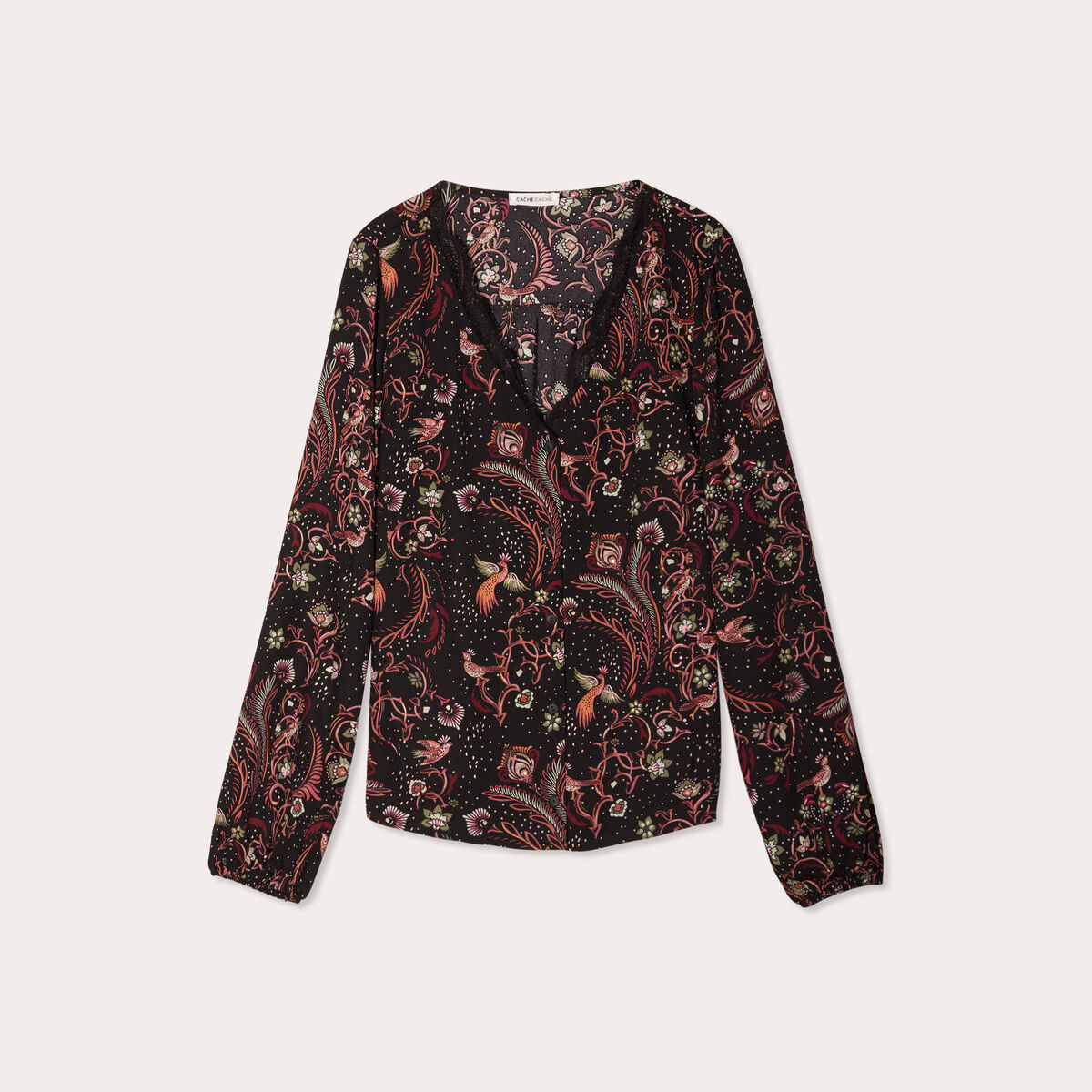 Chemise manches longues noir femme