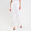 Pantalon large ecru femme