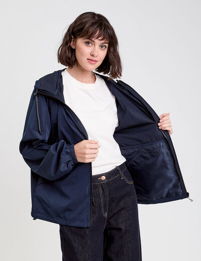 Parka déperlante 2-en-1 bleu marine femme