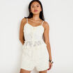 Short dentelle ecru femme