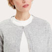 Gilet boutonné manches longues gris foncé femme