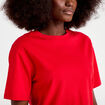 T-shirt col rond manches courtes rouge femme