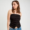 Bustier cropped froncé noir femme