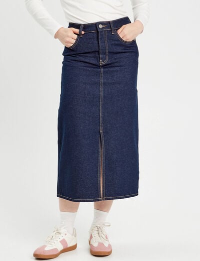 Jupe crayon taille standard denim brut femme