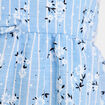 Top ajusté cropped col v bretelles bleu ciel femme