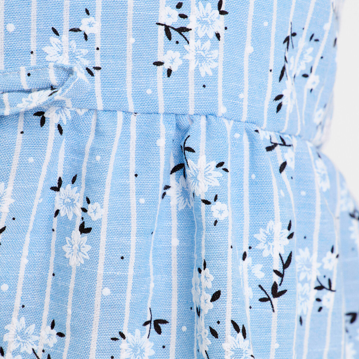 Top ajusté cropped col v bretelles bleu ciel femme