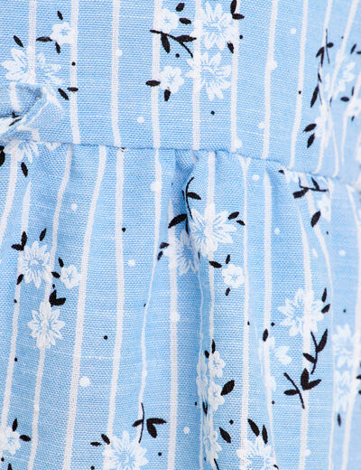 Top ajusté cropped col v bretelles bleu ciel femme