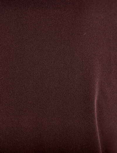 Blouse ample col v manches longues bordeaux femme