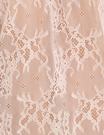 Top dentelle et volants rose clair femme