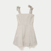 Robe patineuse courte &agrave; fines bretelles gris femme