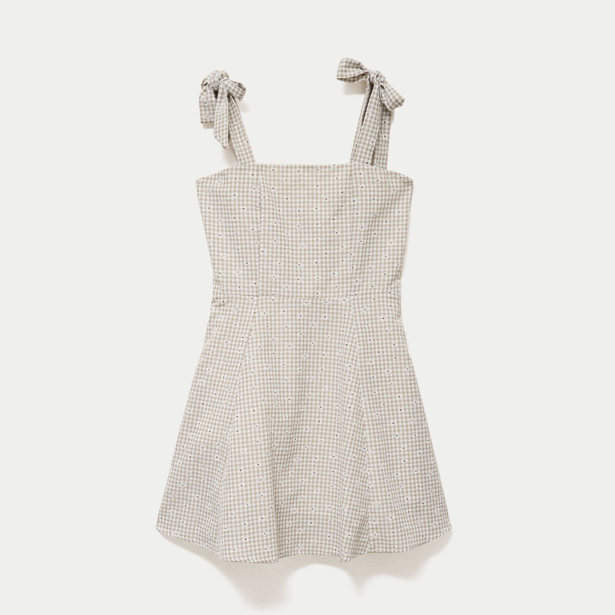 Robe patineuse courte &agrave; fines bretelles gris femme