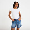 Bermuda regular 5 poches en jean denim double stone femme