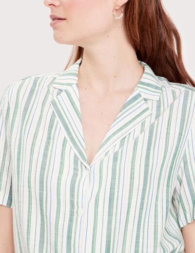 Chemise manches courtes vert femme