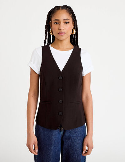 Gilet sans manches noir femme