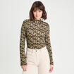 T-shirt col montant vert femme